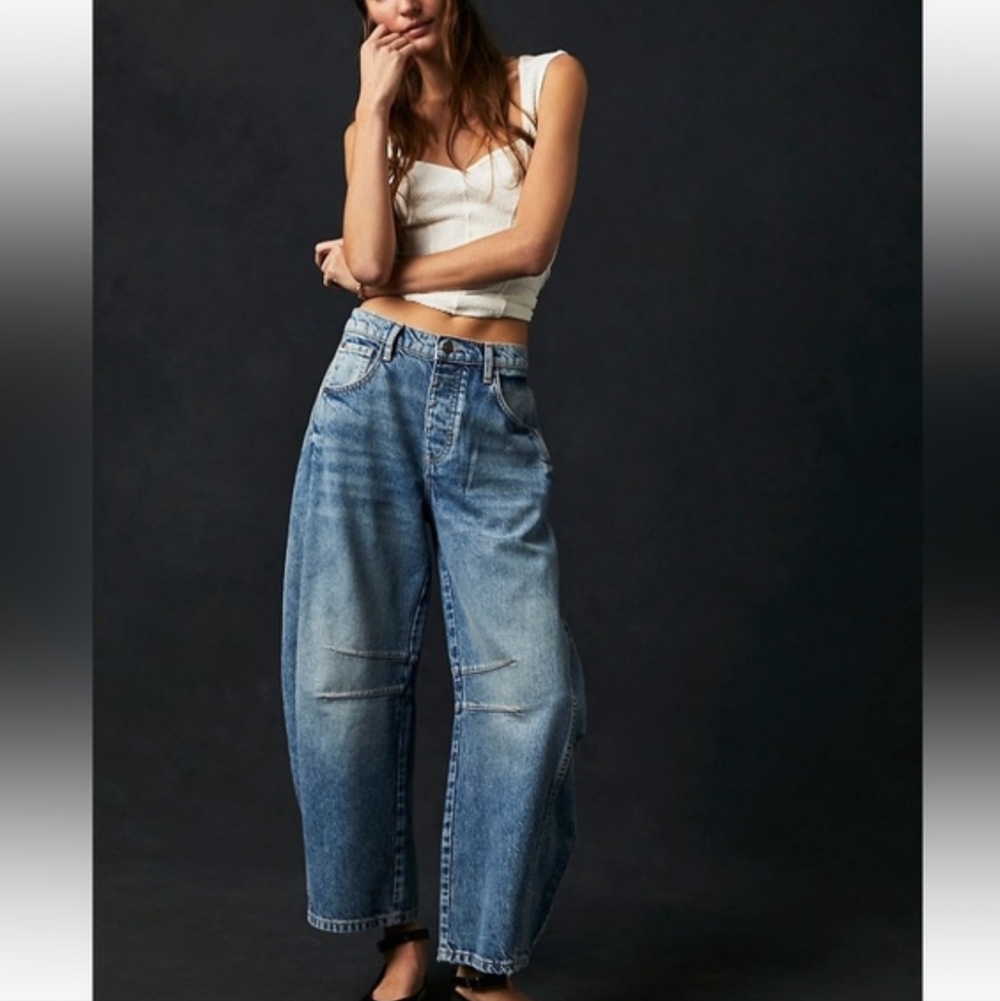 Free People We The Free Good Luck Mid Rise Barrel 27